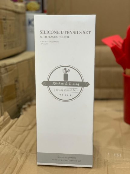 Silicone Kitchen Utensils with a Plastic Holder