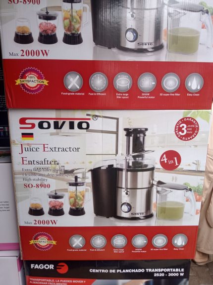 Sovio - Professional 4 in 1 Juicer blender, Food Processor / Factory, 2000W, Fruit Extractor  Model: SO-8900