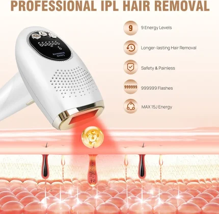 Home-use IPL hair removal device for permanent hair reduction